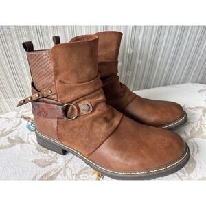 Patrizia by Spring Step women's 41/US 10 Grecia Brown Floral Ankle Boots